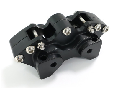 Black-Anodized Twin-Bore Caliper Housing