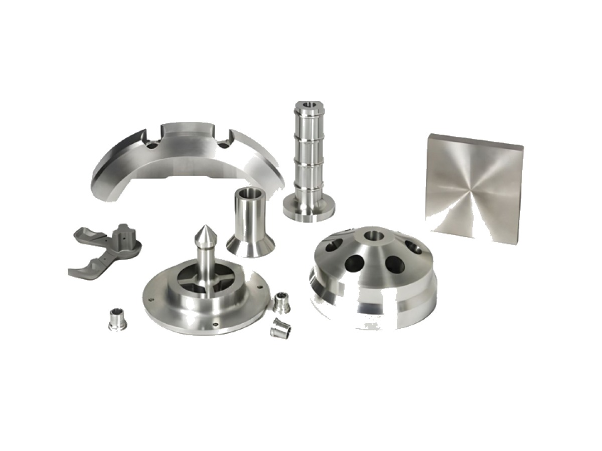 White background Kovar ASTM F15 CNC machined material sample