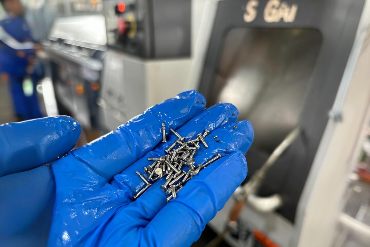 Small batch CNC parts handled during production