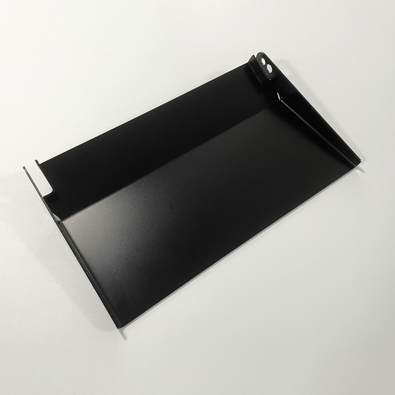 Black matte powder coated sheet metal bracket