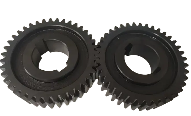 Carburized precision steel gears with hardened surfaces