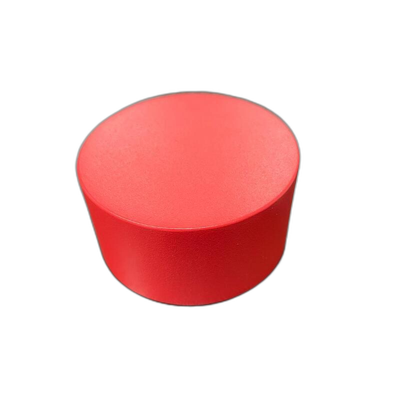 Red textured powder coated cylindrical component